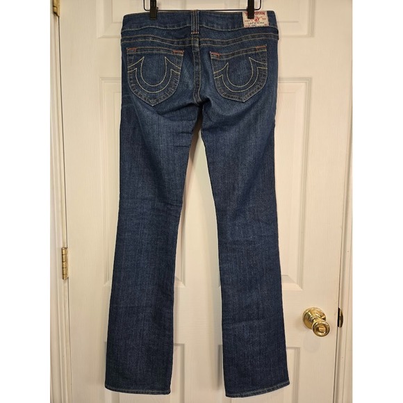 True Religion "Johnny" Low Rise Bootcut Jeans Women's Size 29x34 Dark Wash‎ Y2K - Picture 3 of 13